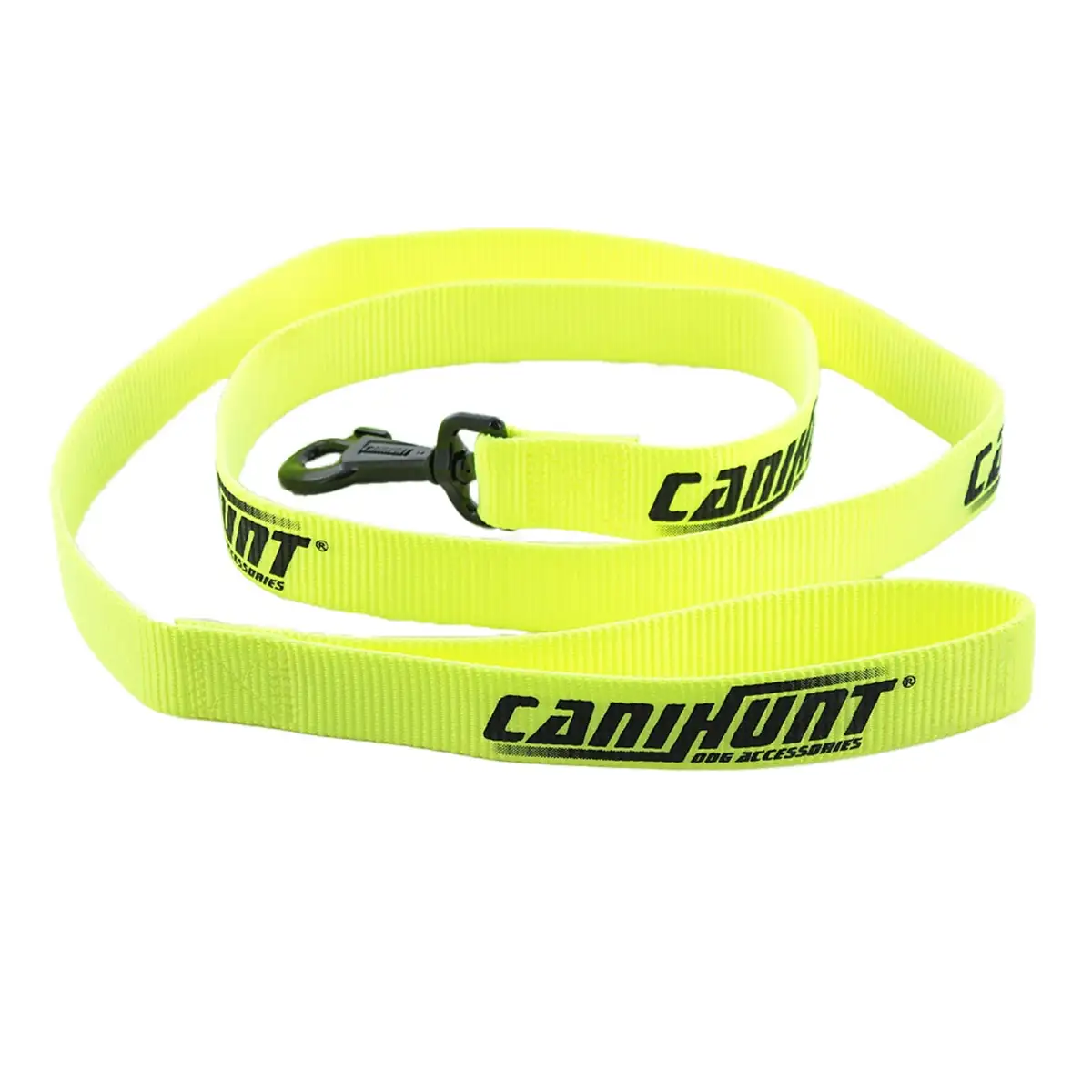LAISSE CANIHUNT HUNTER SIMPLE PLATE 150 CM POLYESTER LARGEUR 30 mm JAUNE